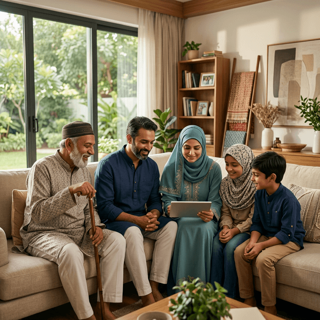 Multigenerational family planning their legacy with Wasiyat